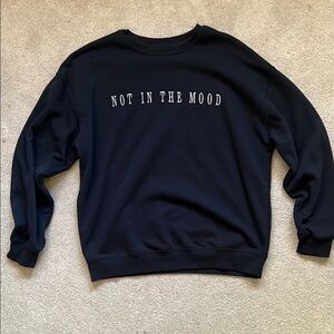 Black Graphic Crewneck Sweatshirt